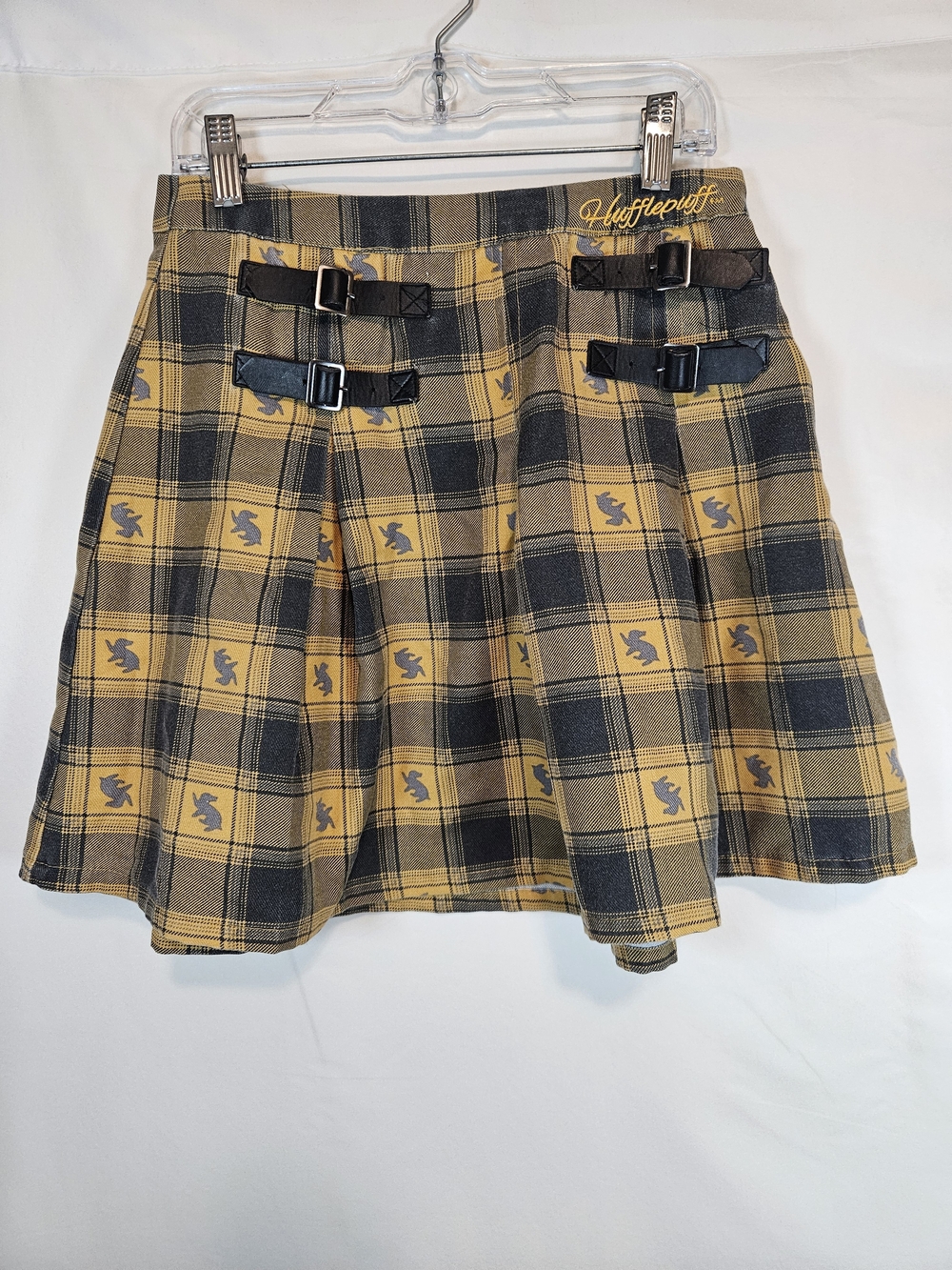 Hufflepuff Plaid Skater Skirt - Yellow and Black